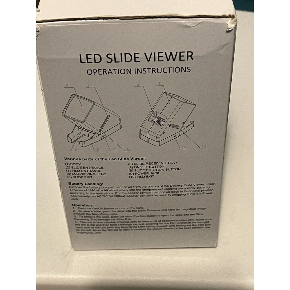 Rybozen 35mm Slide Viewer LED Daylight 3X Magnification AA Battery Powered Desk